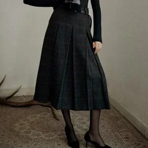 울캐시 블렌디드 테일러드 스커트