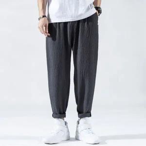 9부 일자바지 남성 밴딩 일자팬츠 롤업7부 배기 3컬러