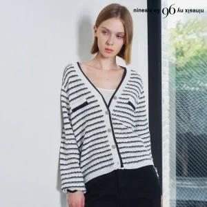 [롯데백화점]르샵/나인식스뉴욕 트위드 금장 버튼 긴팔 가디건 (NP3CK014L0)