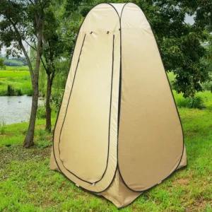 헬로우 캠핑 샤워 텐트 원터치 휴대 탈의실 베이지