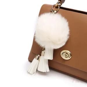 901M 여우털 방울 태슬 키링 리본키링