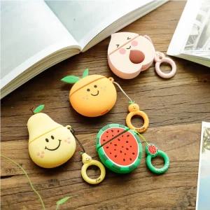 상큼 과일 에어팟 케이스 악세사리 귀여운 수박 복숭아 배케이스 귤케이스 실리콘 외부충격보호