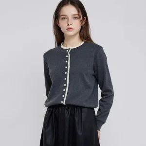 부루앤쥬디 레이스배색가디건 BORJCD504C