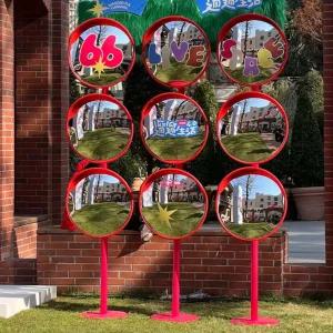 스탠드 거울 야외 원형 사각지대 직경 돔반사경 기둥 대형 조절식 3단