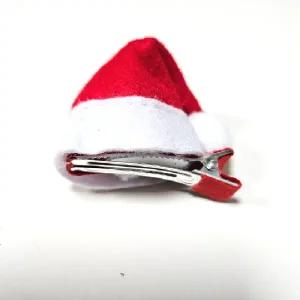 접이식 부직포 집게핀 모자 크리스마스 머리핀 성탄 빨간모자_23425479