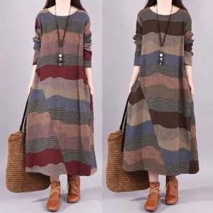 무드 인기 은창)어텀 패턴 롱 원피스 여름 치마 빅사