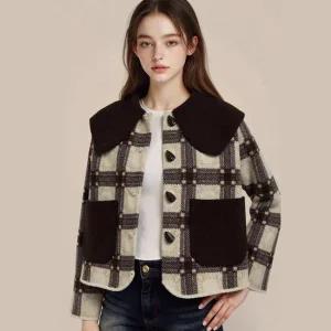 부루앤쥬디 빅카라리본체크니트자켓 BORKJK502B
