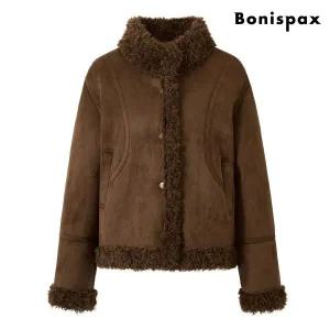 [보니스팍스]모던 양털 배색 무스탕 자켓 (XP4JK011L0)