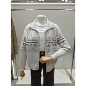 [갤러리아] [이프네]노르딕 패턴 집업 가디건 (DP8WKC08)