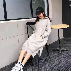 [아우트]기모 후드 봄원피스 무지 스커트 치마 1P