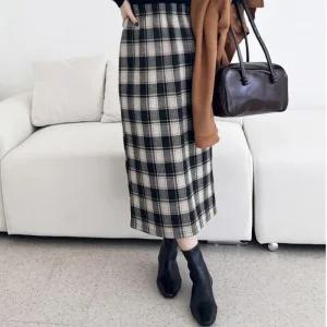 [아우트]여자 니트롱치마 H라인 기모안감 롱스커트