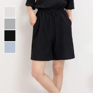 [아우트]매력적인 플리츠 소재 좋은 밴딩 반바지