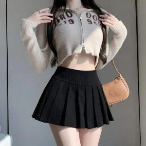 [아우트]베이직 플리츠 미니 골덴 숏 데이트룩 치마