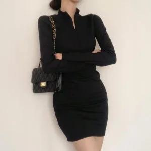 [아우트]캐주얼 슬림핏 골지 원피스 여리여리핏