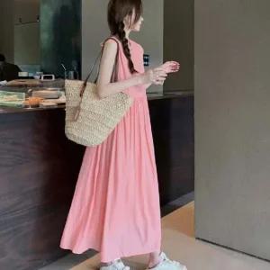 루즈핏 민소매 리본 원피스 LLD157 가을 미니 옷장 여