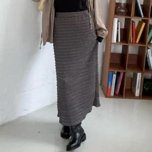 빅사이즈 510 잔주름밴딩롱스커트 DLTV505