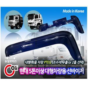 대성부품/현대트럭 썬바이져/ㄱ자/썬바이저/메가/트라고/파워텍/뉴파워텍 신형/고급/EG5톤/도어바이져/2홀