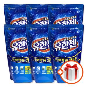 유한젠 산소계표백제 1kg x6개 가루세제 스포츠 액체형 리필 용기