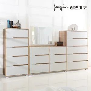 장인가구 시클리 화이트 화장대풀세트 2600