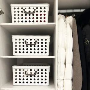 붙박이장 옷장정리 송송 옷정리함 4P 바구니형 리빙박스 수납정리함 수납박스 보관함