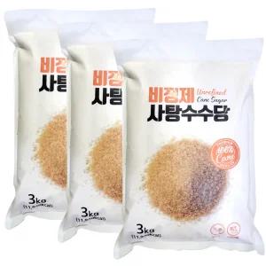 비정제원당 3kgx3봉/설탕 매실 천연당 과일청 효소