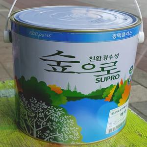 KCC 숲으로 광택수성페인트 3.78L 유광 무광 반광 투명 내부용 베란다 조색 코팅재 광택플러스