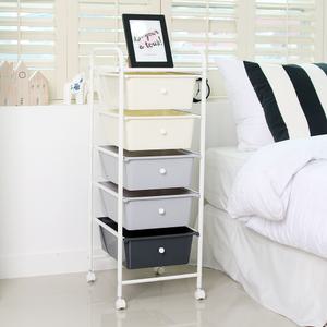 이동식 모던 트롤리 수납장 장난감 기저귀 정리함 5단