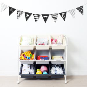 이동식 모던 트롤리 수납장 장난감 기저귀 정리함 9단