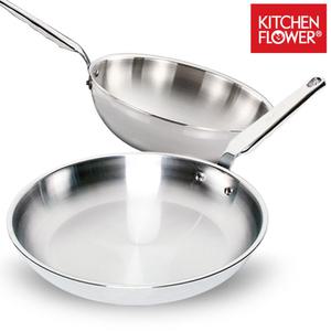 키친플라워 통3중 스텐 플래티나 후라이팬 궁중팬 프라이팬 볶음팬 국산 20cm~28cm