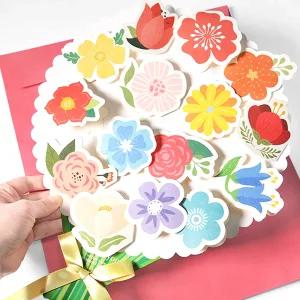 투영 Big 꽃다발 롤링 편지지 ver.2/함께 쓸 수 있는 특별한 축하카드 편지