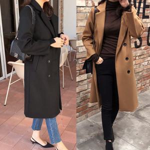 루즈핏 여성 울 롱코트 베이직코트 빅사이즈 겨울 자켓 신상 정장