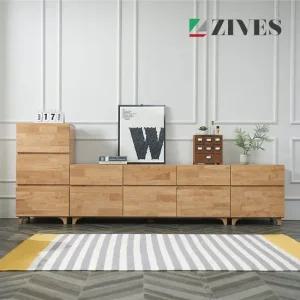 지베스 코나3 고무나무 원목 2500 높은 TV거실장세트