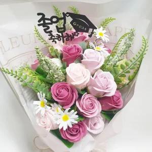 영하우스  졸업식 축하 비누꽃다발 대학교 중학교 졸업 여자친구 생일 장미 비누꽃