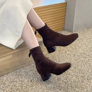 [소보제화](광주신세계)레비토 스웨이드 스판 앵클부츠 5cm