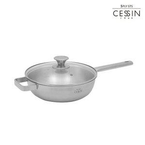 [퀸센스][세신 퀸센스] 통5중 5PLY 스테인레스 냄비 - 편수 웍 24cm