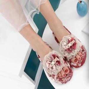 [쓰리몰] 남녀 3중쿠션 거실화 플라워 이중쿠션 면 실내화 어린이집 유치원 학원 사무실 실내슬리퍼