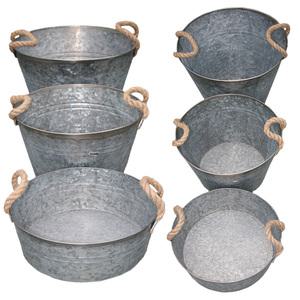 양철 바스켓/양철통 과일 포장 바구니 빈티지 화분 분갈이 캠핑 맥주 철제 얼음통 양동이 홈캉스 아이스 통 맥주통 스텐  틴 레트로 소쿠리  소품 나무 땔감 수납함  보관함 정리함