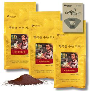 맥널티 행복을 주는 커피 (리치 헤이즐넛향) 분쇄 원두커피 500g 3봉