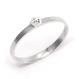 [비앤비골드] 14K/18K 반지 심플 펜타곤 화이트골드반지 NAR7564