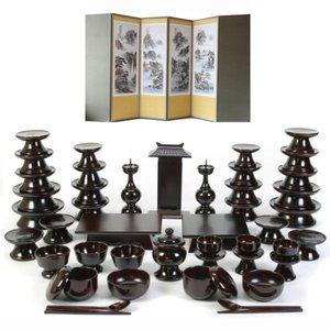 [남원목기][남원목기공예사]문화재 블랙라벨(오리목) 47p + 산수화 6폭 병풍