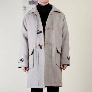 [프랭키뉴욕]남자 더플 코트 떡볶이 오버핏 겨울 롱 30대 40대 블랙 그레이_MMCO04-1