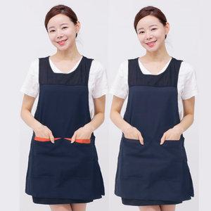 얇은 망사 원피스 앞치마 요양원 복지관 요양사 LA69