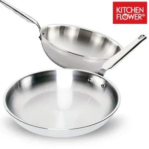 키친플라워 플래티나 후라이팬 22~28cm 스텐 프라이팬 볶음 궁중팬