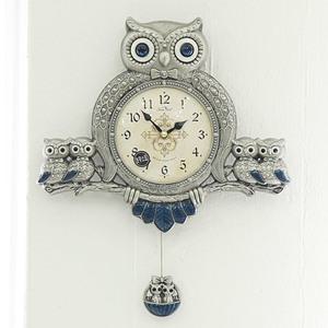 [롯데백화점]데일리데코 데일리데코 루리코 엔틱 부엉이 무소음 추 벽시계