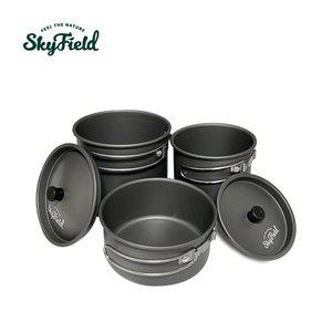 [스카이필드]백패킹 쿠커 1~2인용(국산) SF-PT-017 / 캠핑 세트 식기도구 그릇 쿡웨어 경량 식기 냄비