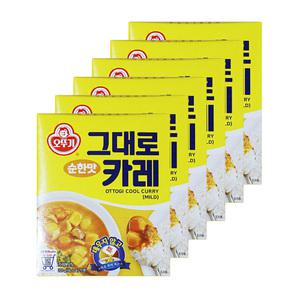 오뚜기 그대로 카레 순한맛 200g 6개 간편식 3분카레