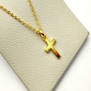 24K 순금 7.5g(2) 스몰 십자가 펜던트 목걸이(18K 연결고리 장식)