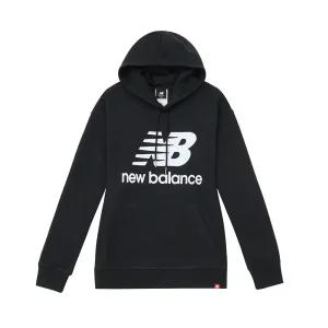 뉴발란스 NB 에센셜 스택드 로고 오버사이즈 후드티 블랙 여자 스포츠 트레이닝 긴팔 후디 WT03547-BK