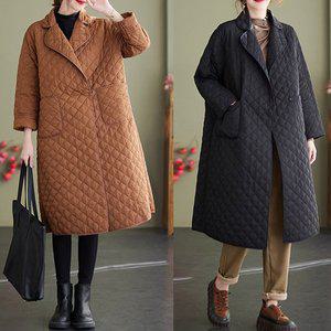 [바바라옷장]B-226152 - 카라 퀼팅 경량 롱패딩/루즈핏/아우터/웰론/빅사이즈패딩