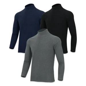 꽃중년 남자목티 남자폴라티 긴팔 무지 기모 보온 스판 기능성 노가다 작업복 상의 발열 내의 모크넥 목폴라 빅사이즈
